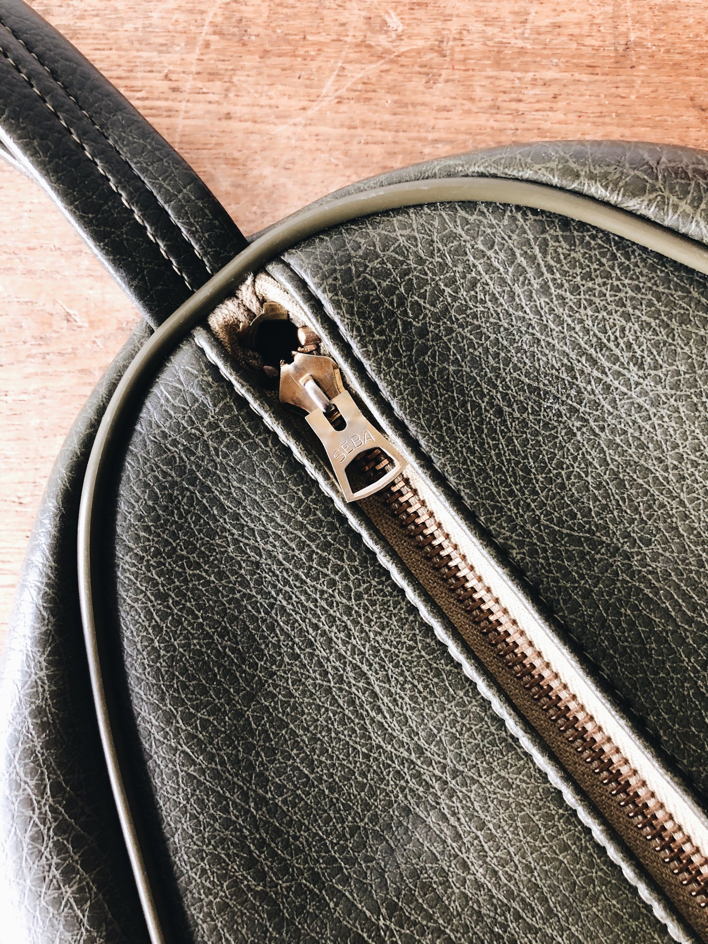 Vintage Olive Naugahyde Carryall