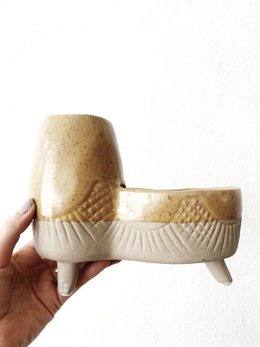 Modern Double Ceramic Planter