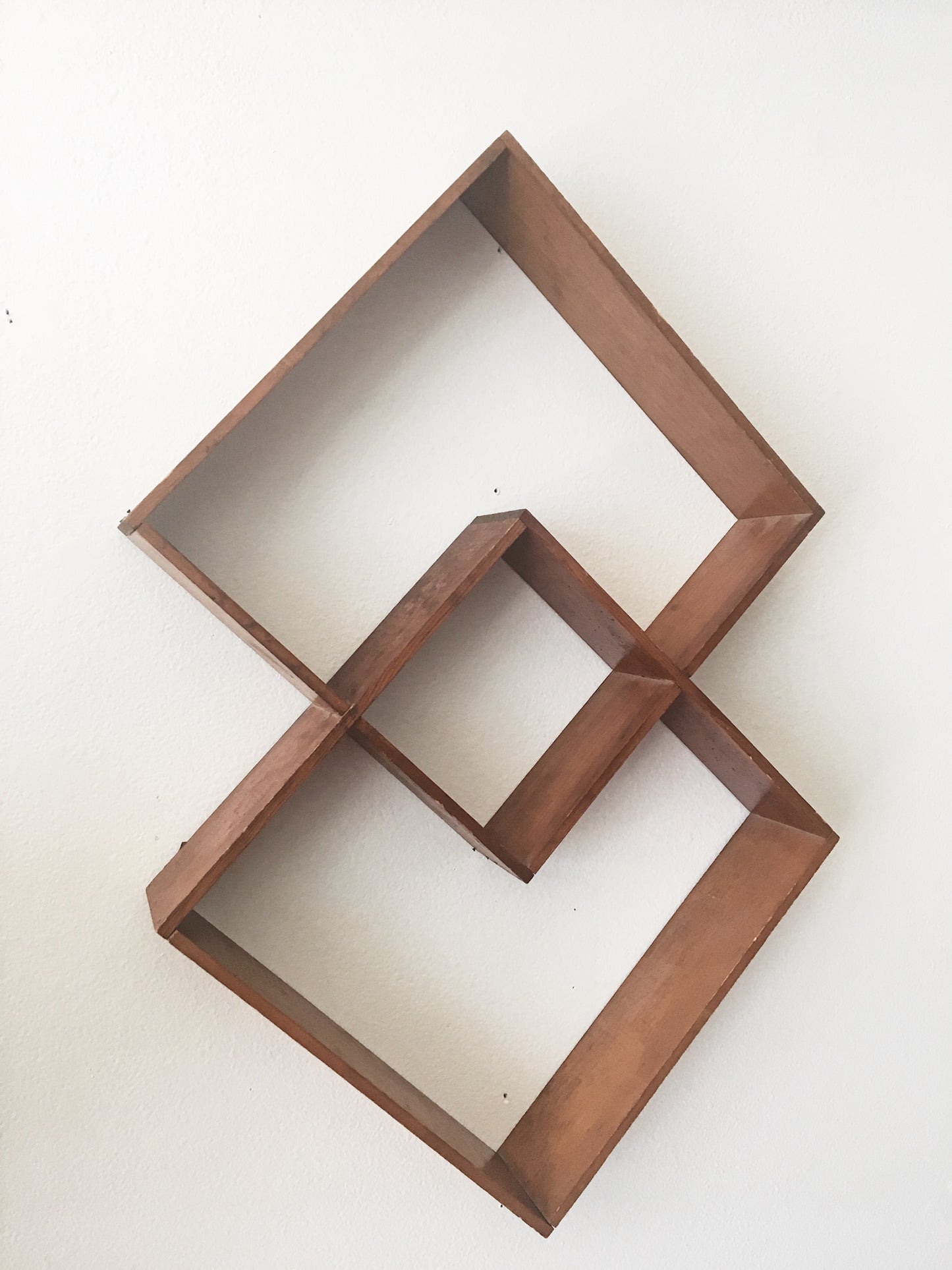 Vintage Wood Cube Shelf