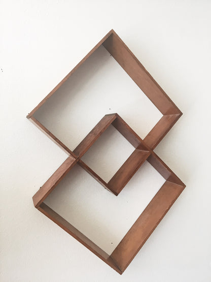Vintage Wood Cube Shelf