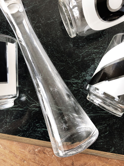 Mid Century Etched Glass Decanter
