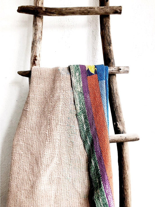 Vintage Reversible Cotton Kantha Quilt