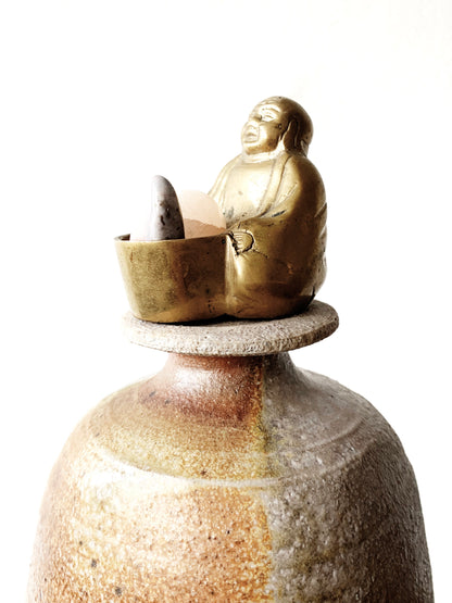 Brass Buddha with Incense/Offering Bowl
