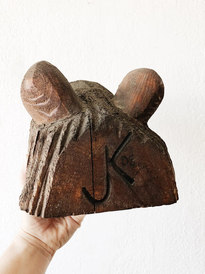 Hand Carved Bear Head
