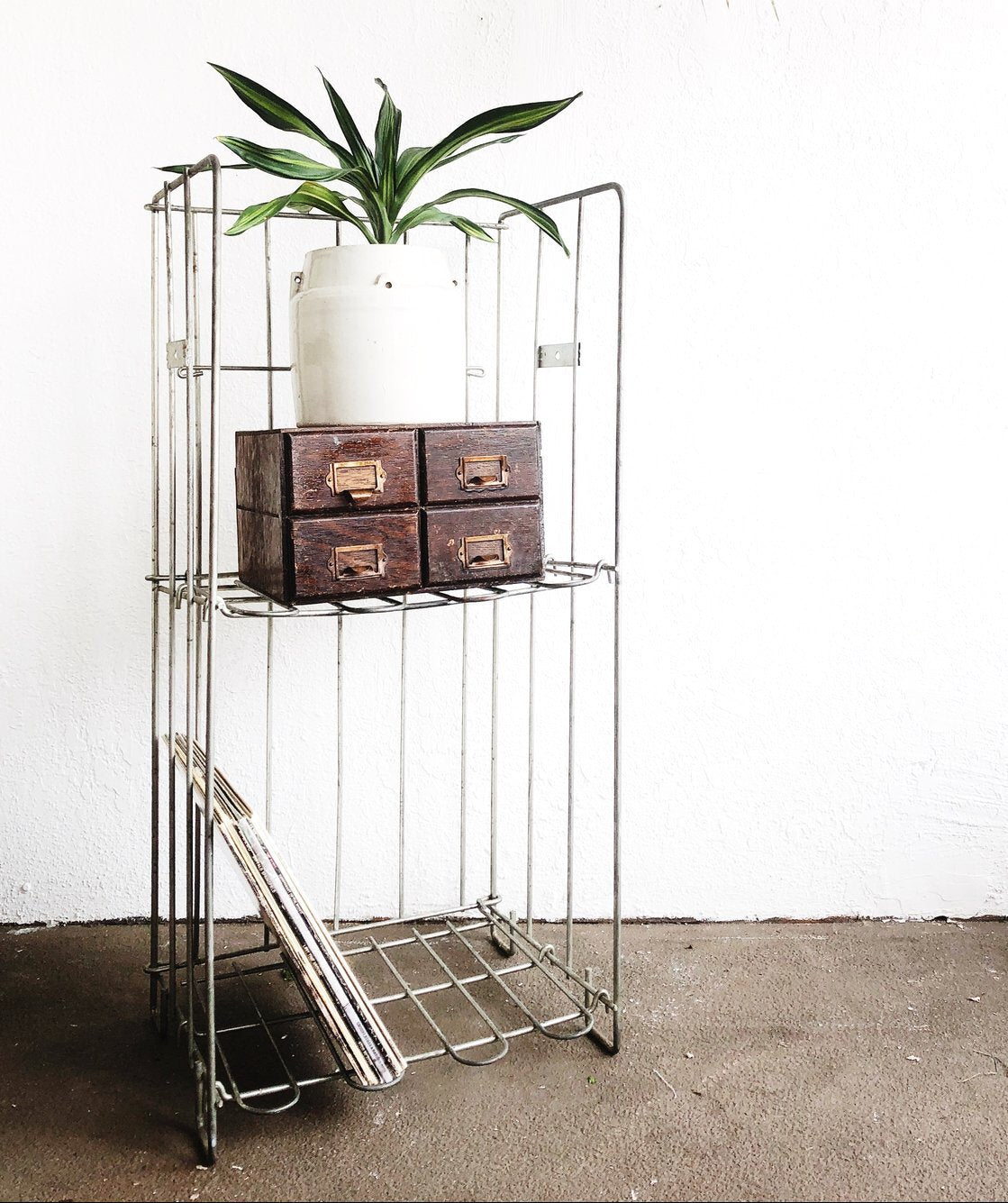 Vintage Industrial Folding Shelf