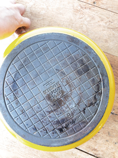 Vintage Descoware Enamel Cast Iron Sauce Pot