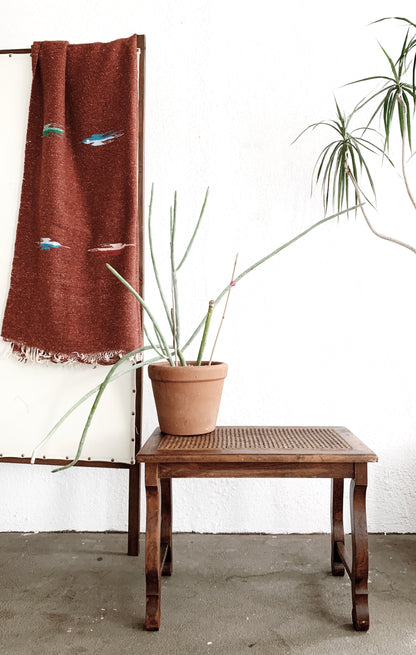 Vintage Caned Top Table/Bench