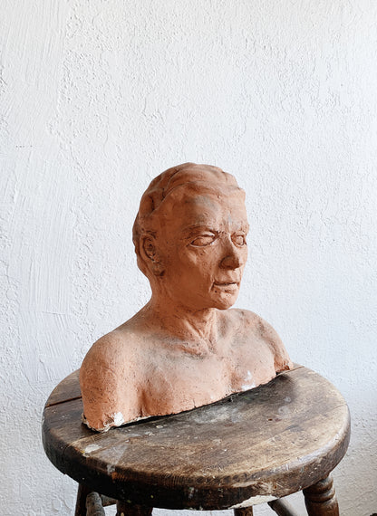 Vintage Clay Bust / Sculpture