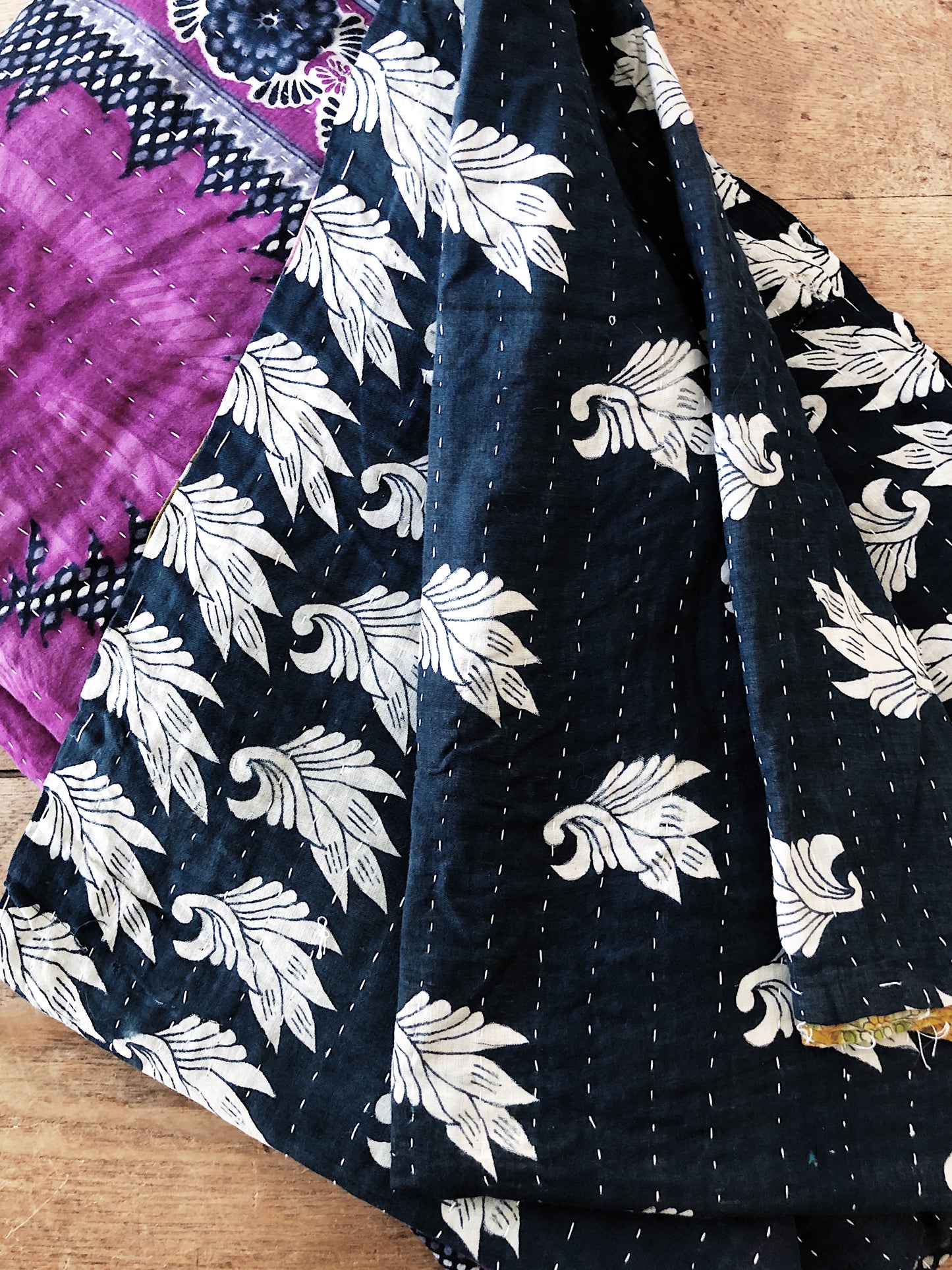 Reversible Vintage Kantha Quilt