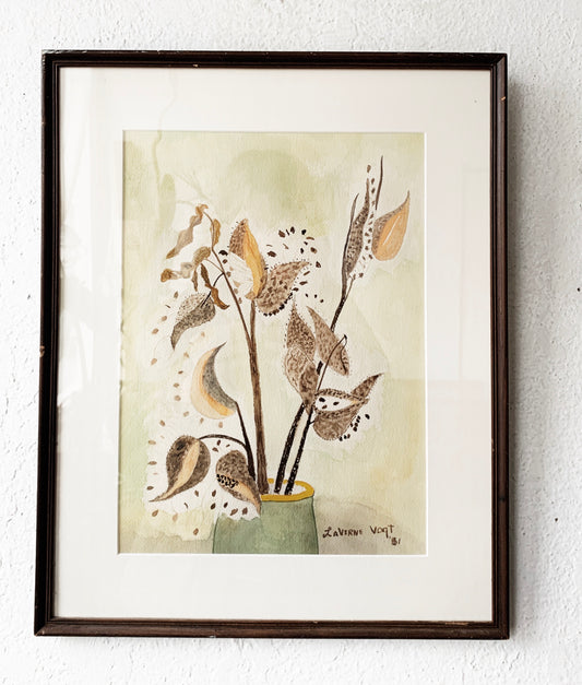 Vintage Original Framed Watercolor Painting