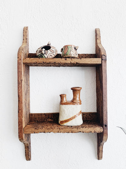 Vintage Handmade Wood Wall Shelf
