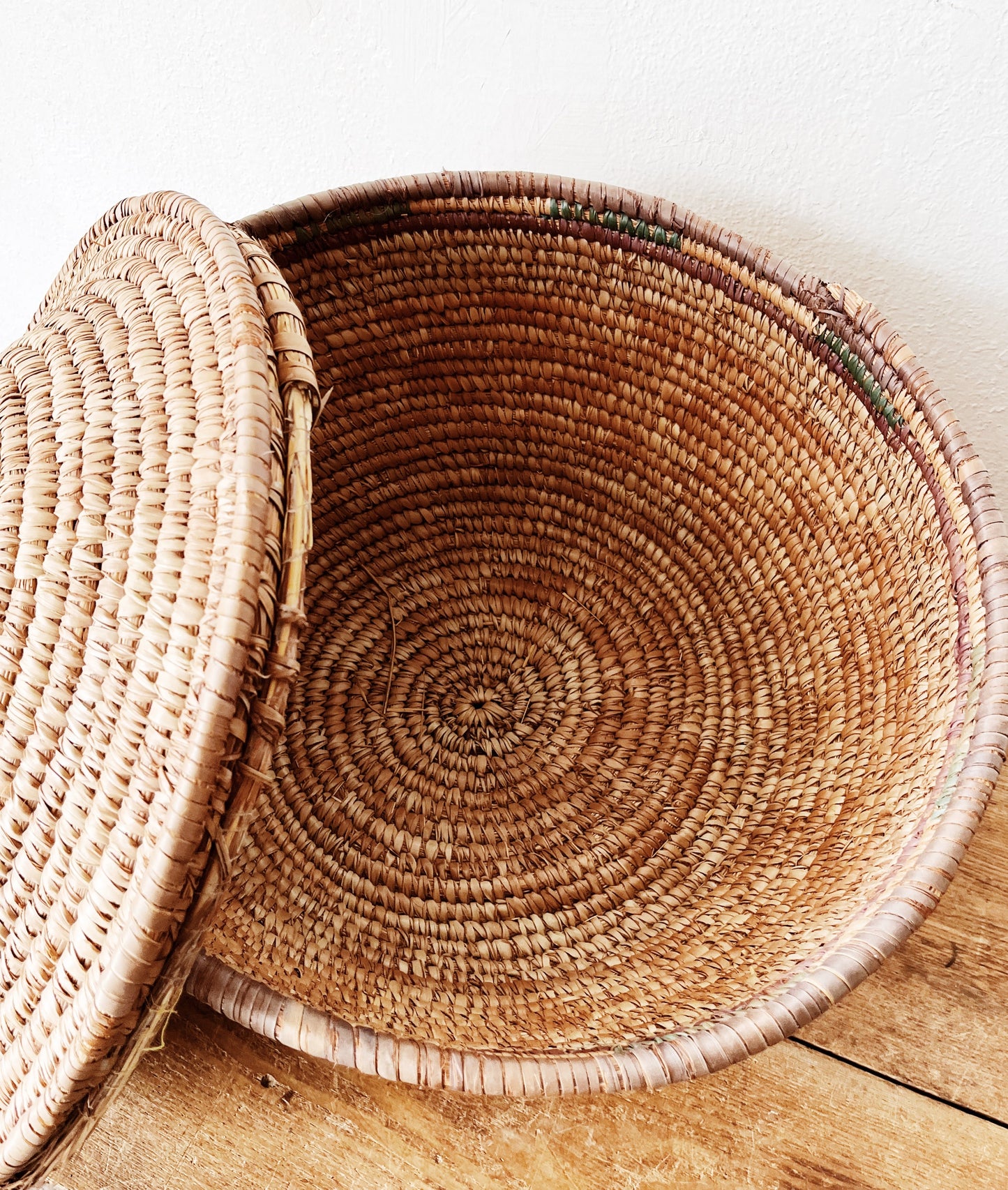 Extra Large Vintage Lidded Basket
