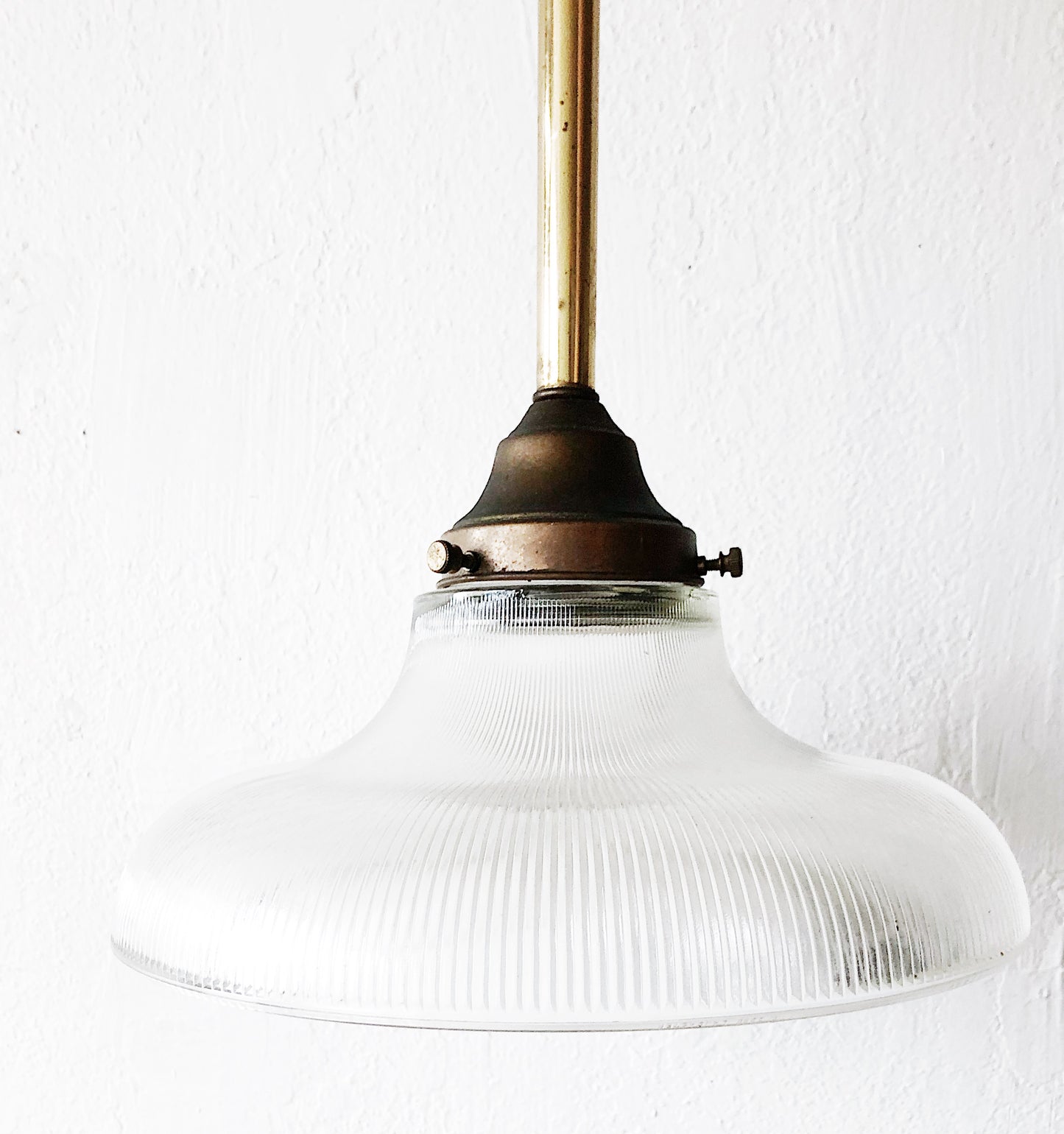 Vintage Reed Glass Pendant Lamp
