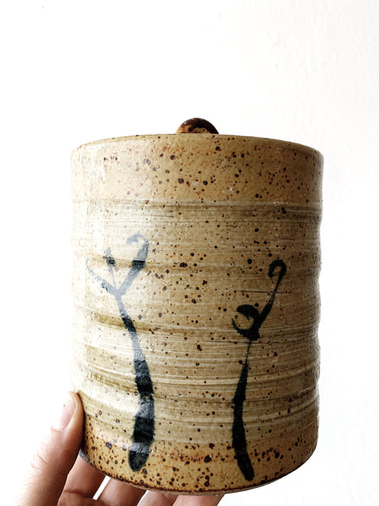 Vintage Handmade Lidded Ceramic Canister