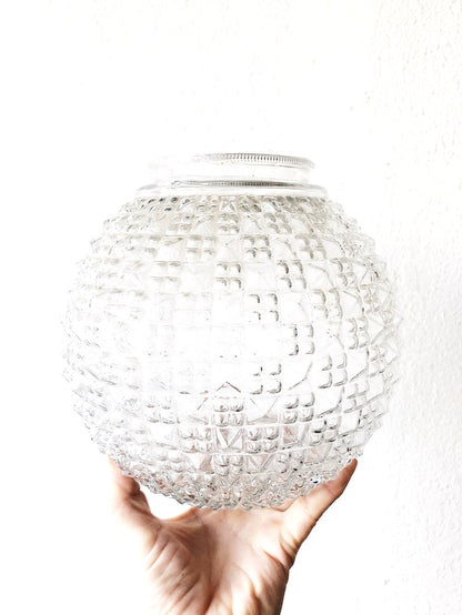 Vintage Cut Glass Globe Lamp Shade