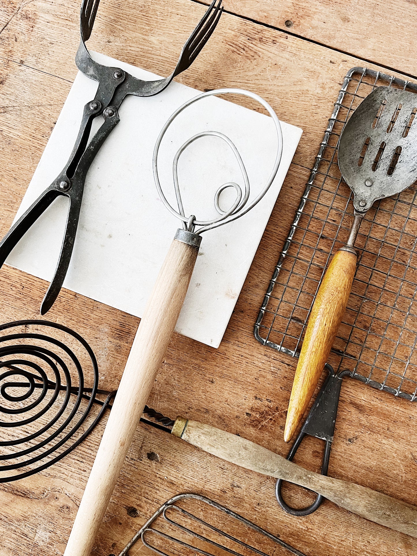 Primitive Wood and Wire Utensil Set