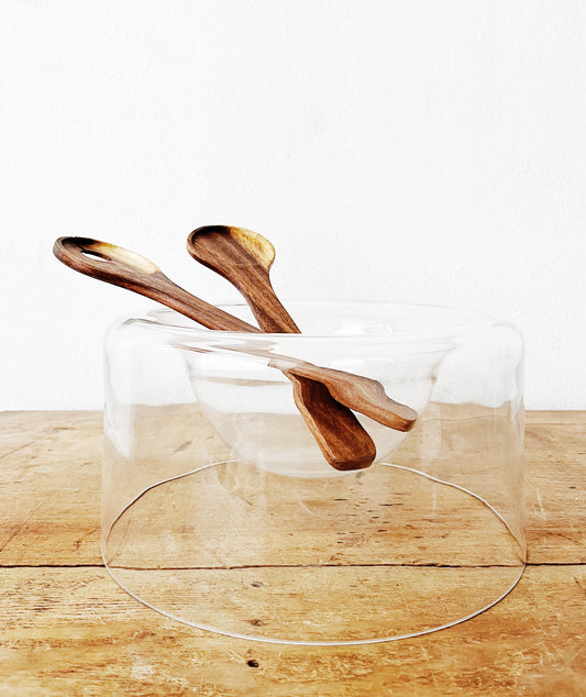 Hand Blown Serving Bowl and Servers