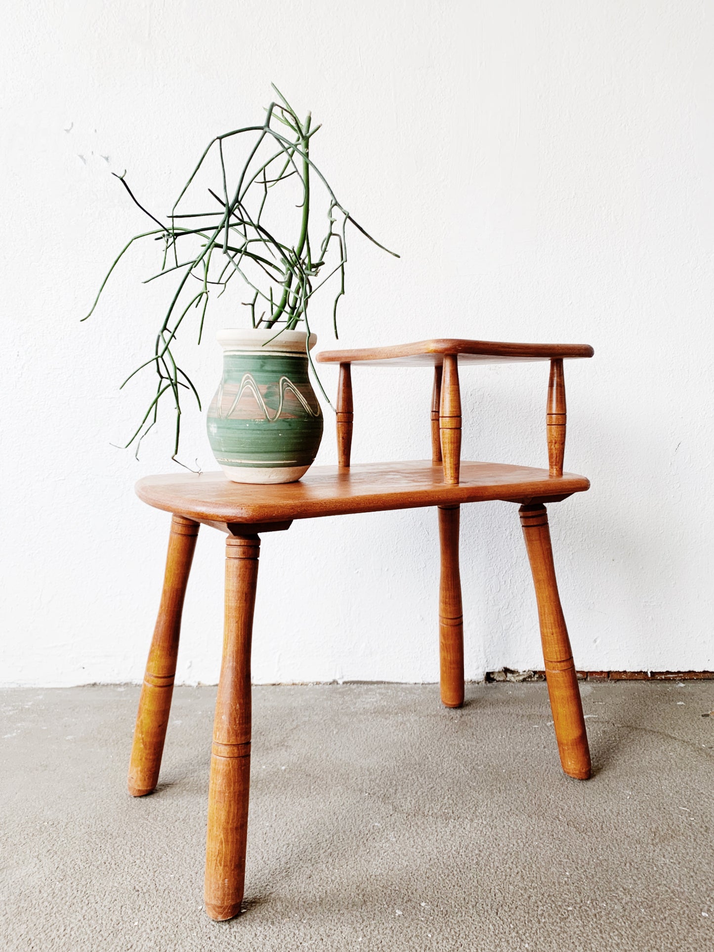 Vintage Tiered Maple End Table