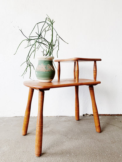 Vintage Tiered Maple End Table