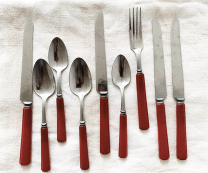 Vintage 9 Pc Bakelite Flatware
