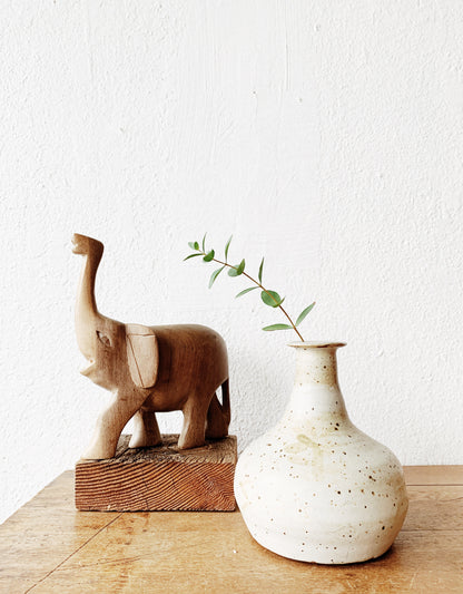 Vintage Carved Wood Elephant