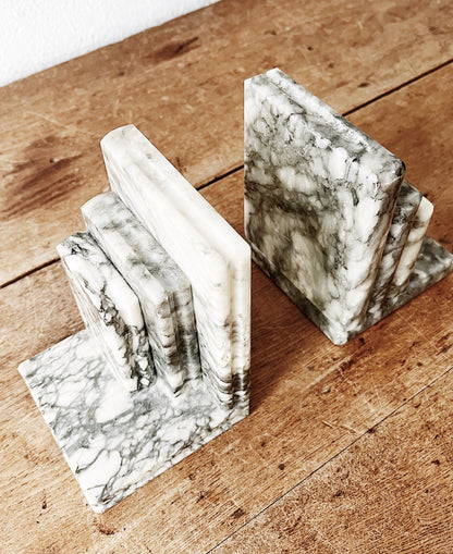 Vintage Marble Bookends