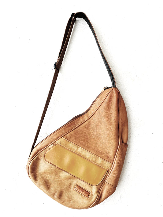 Vintage Leather LL Bean Crossbody Bag