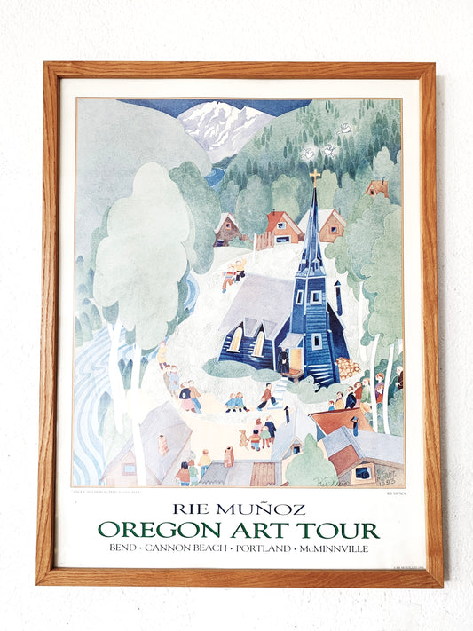 Vintage 1990’s Rie Munoz Art Print Framed