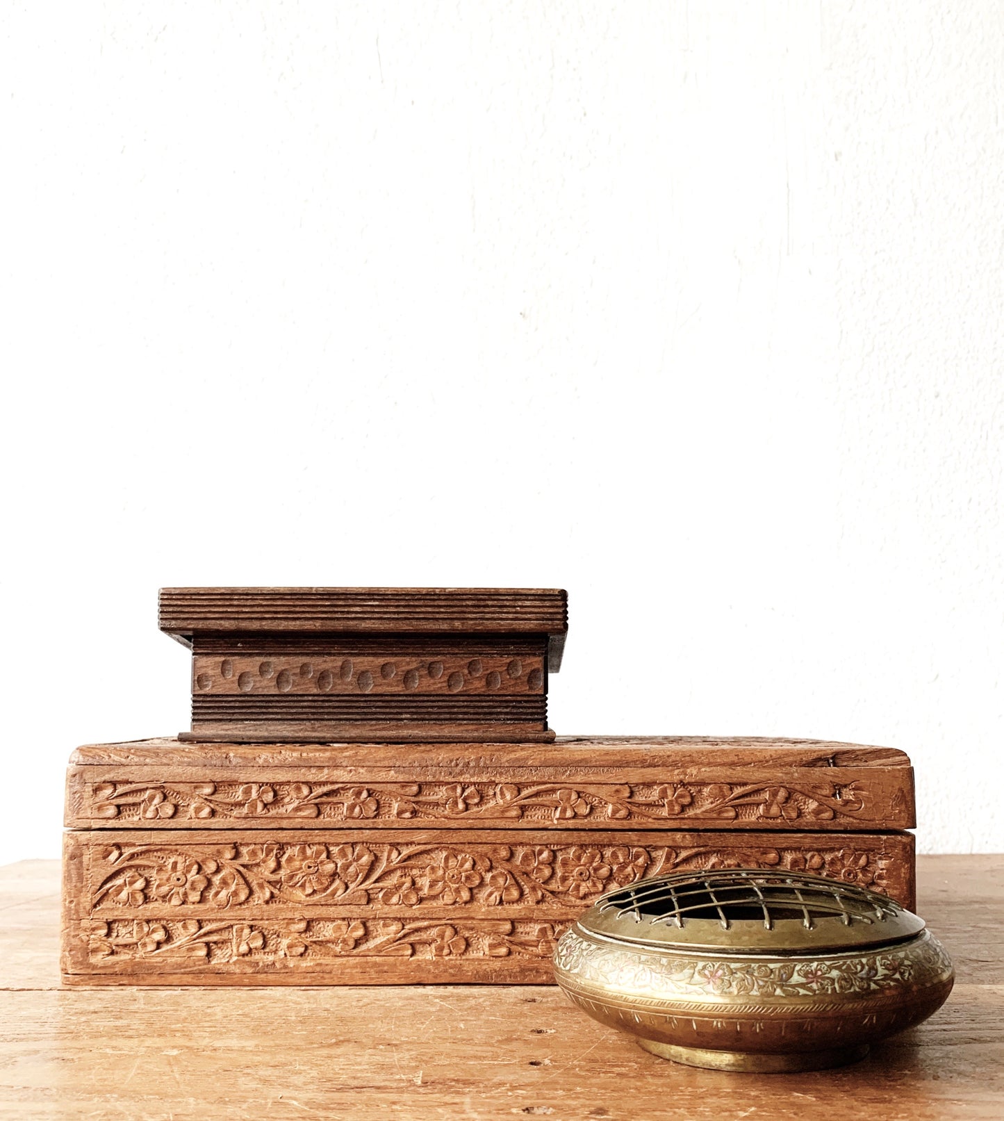 Vintage Carved Wood Box