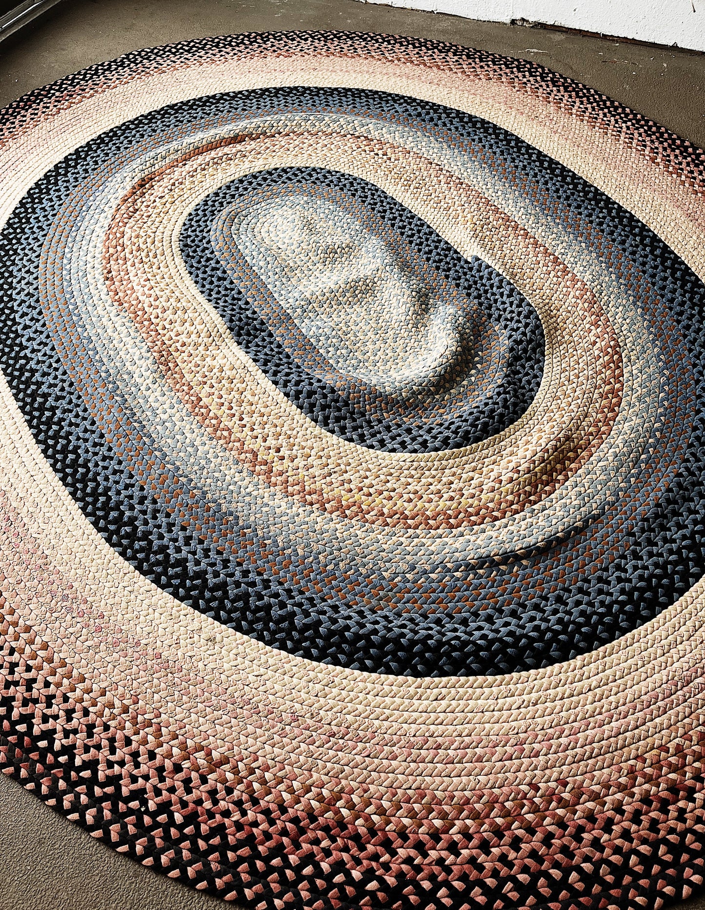 Vintage Braided Cotton Rag Rug