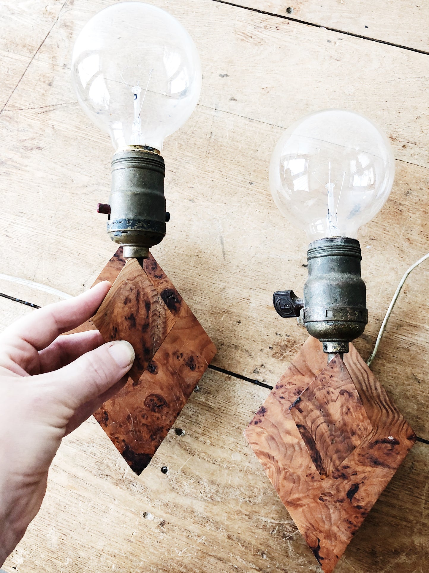 Handmade Burl Wood Sconce