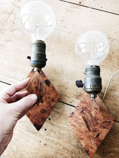 Handmade Burl Wood Sconce