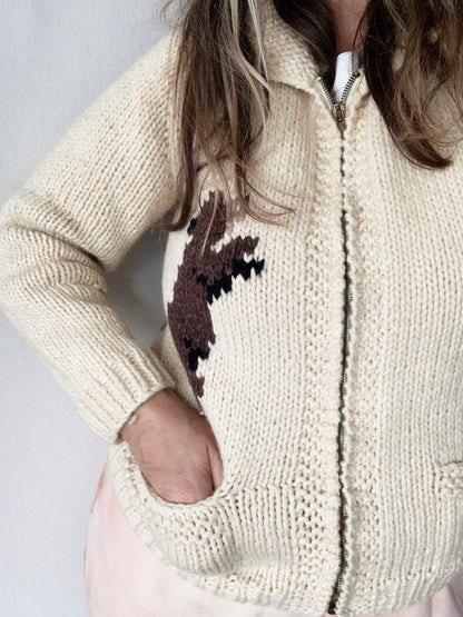 RESERVED Vintage Wool Hand Knot Cardigan