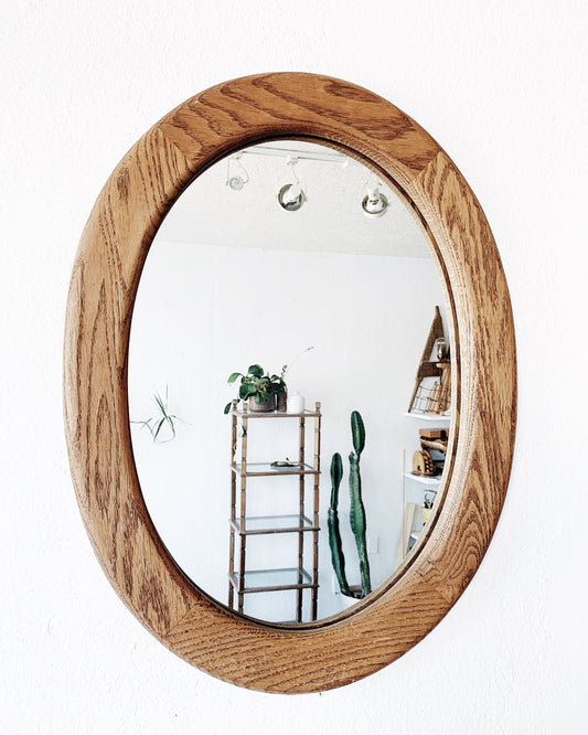 Vintage Oak Framed Mirror