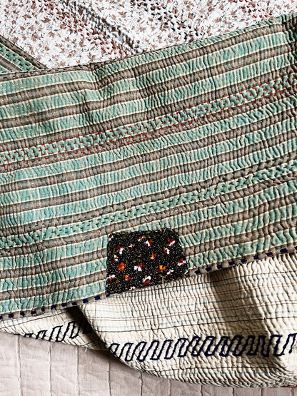 Handmade Cotton Kantha Quilt