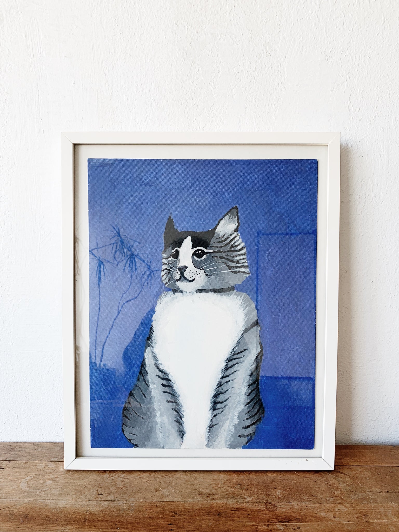Framed Kitty Painting