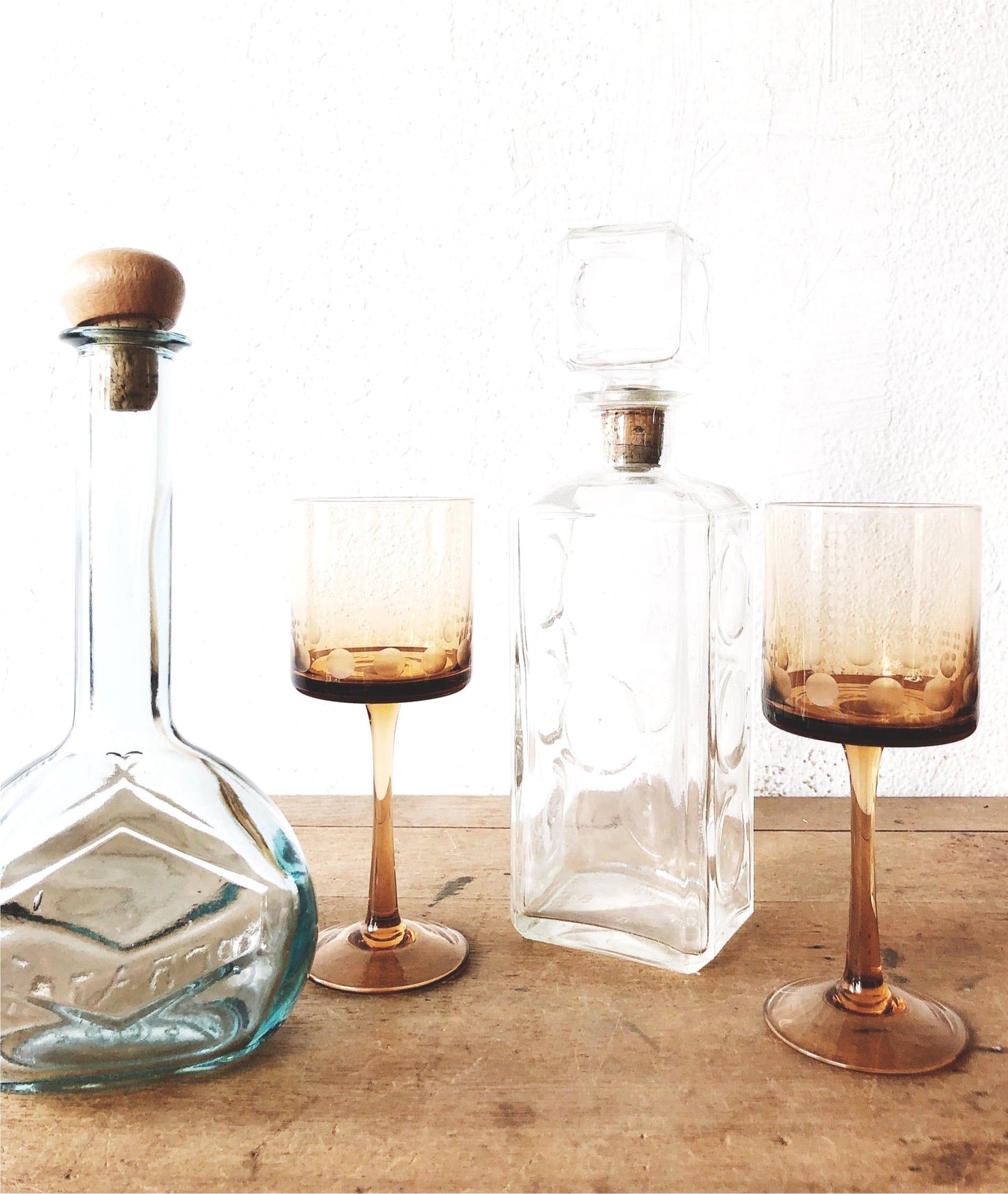 Vintage Wine Glass Pair