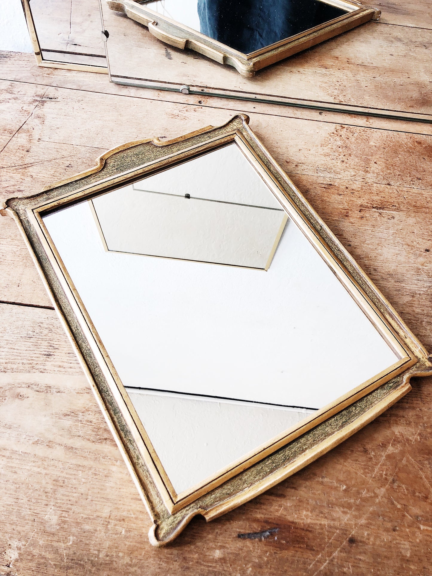 Vintage Wood Framed Mirror