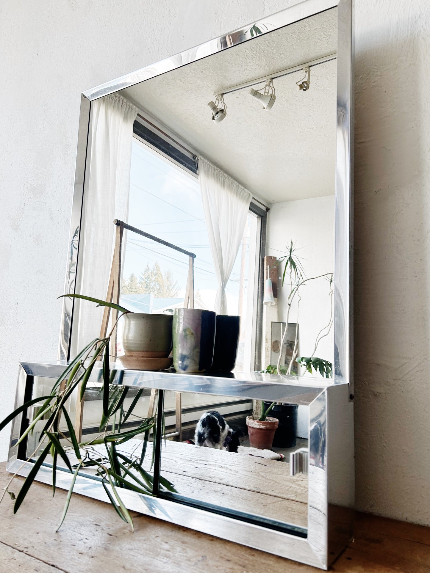 Mid Century Bathroom Mirror with Storage