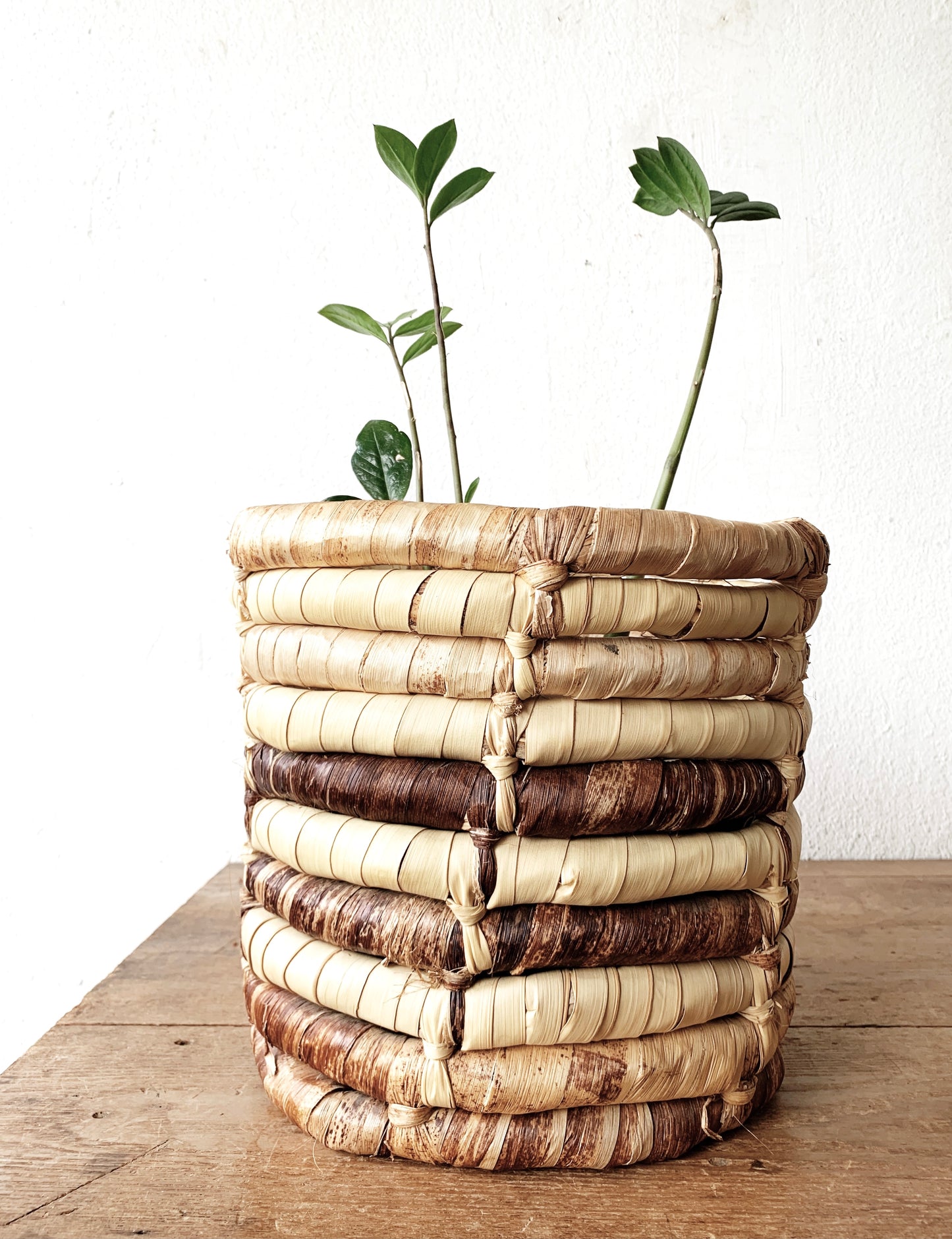 Vintage Banana Leaf Coil Basket