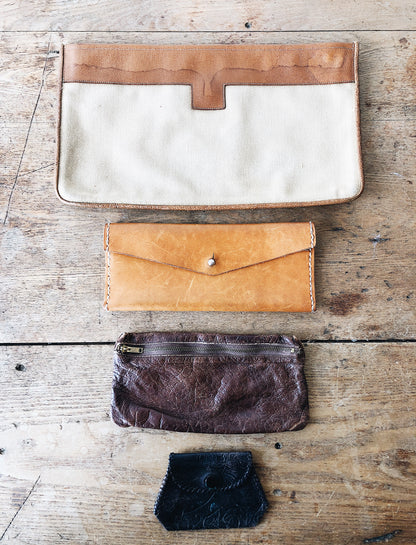 Vintage Leather and Canvas Pouches