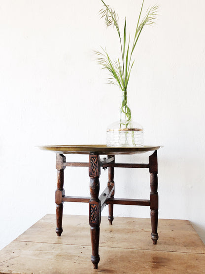 Antique Brass Side Tray Table