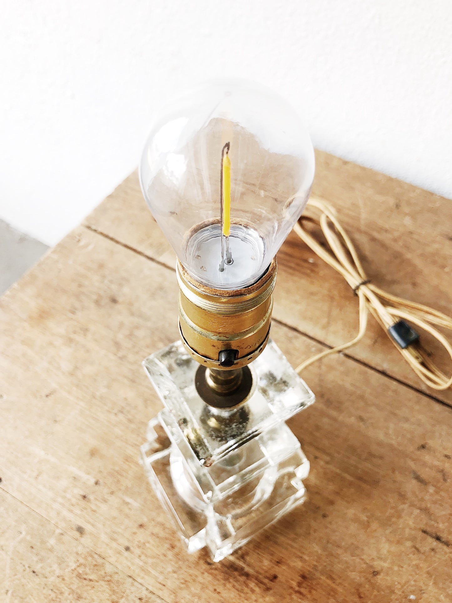 Deco Era Block Glass Lamp