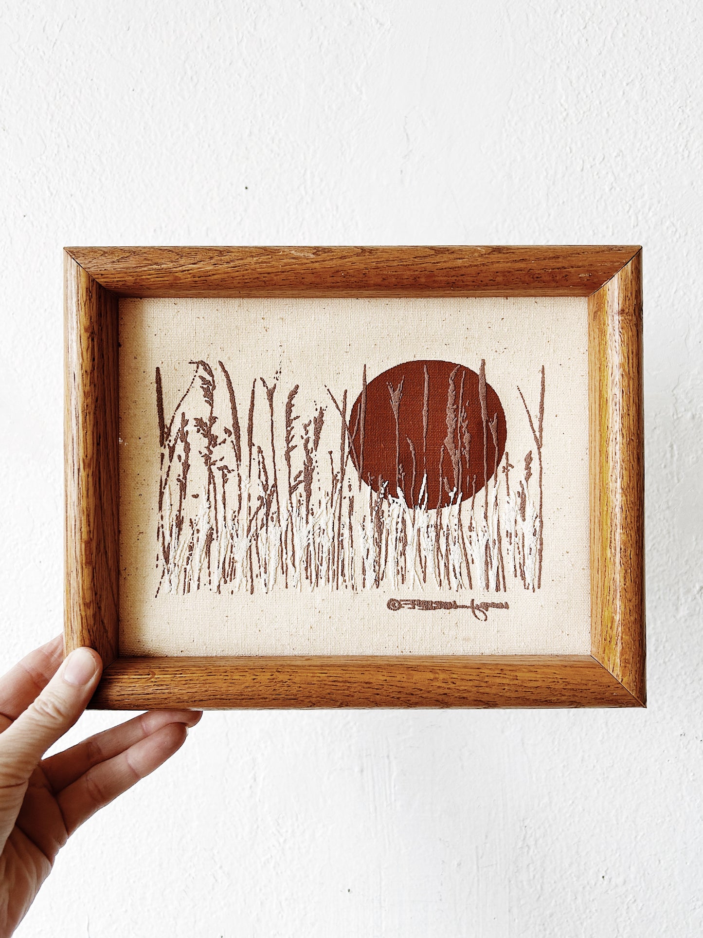 Vintage Framed Fabric Art