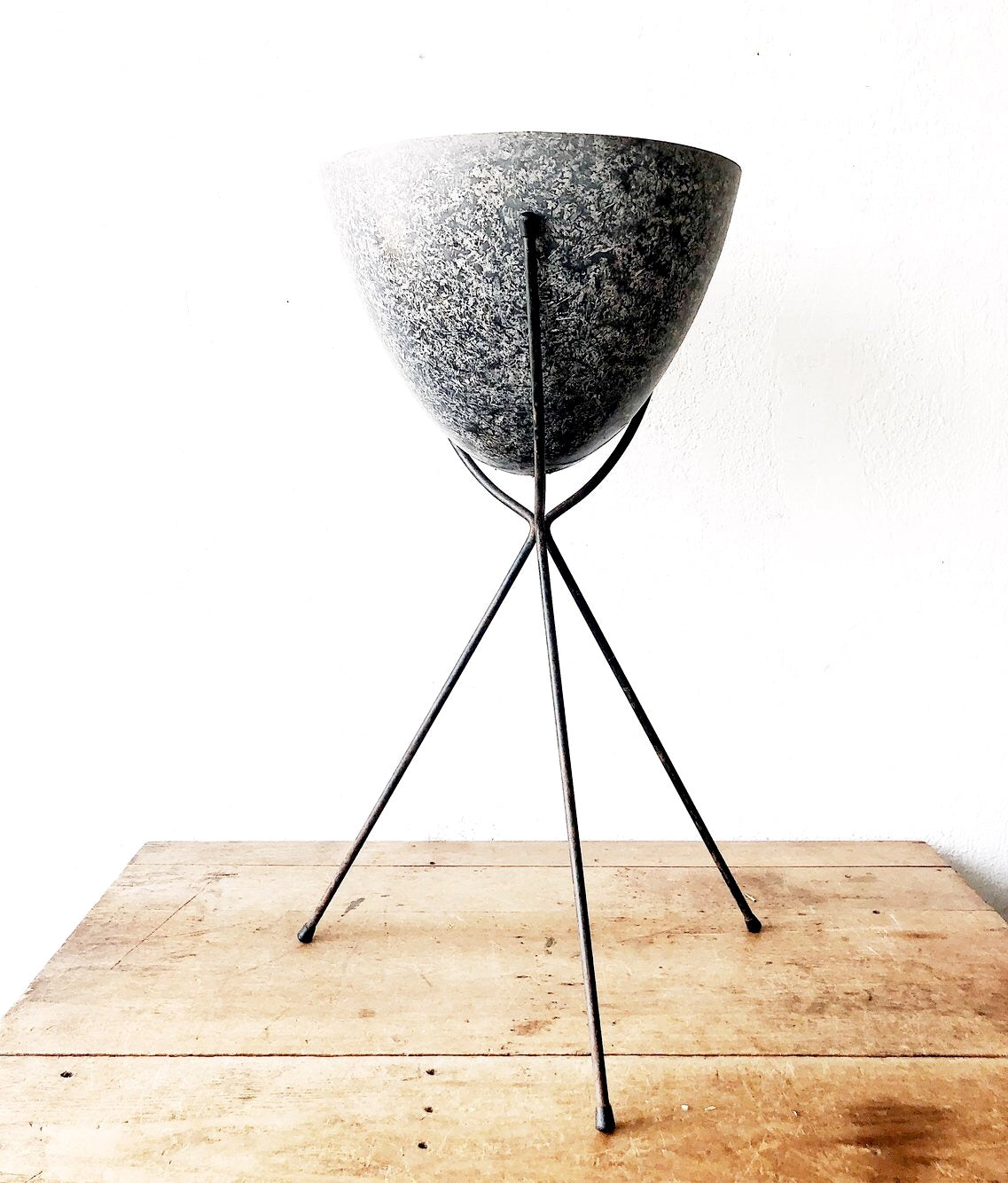 Mid Century Bullet Planter and Stand