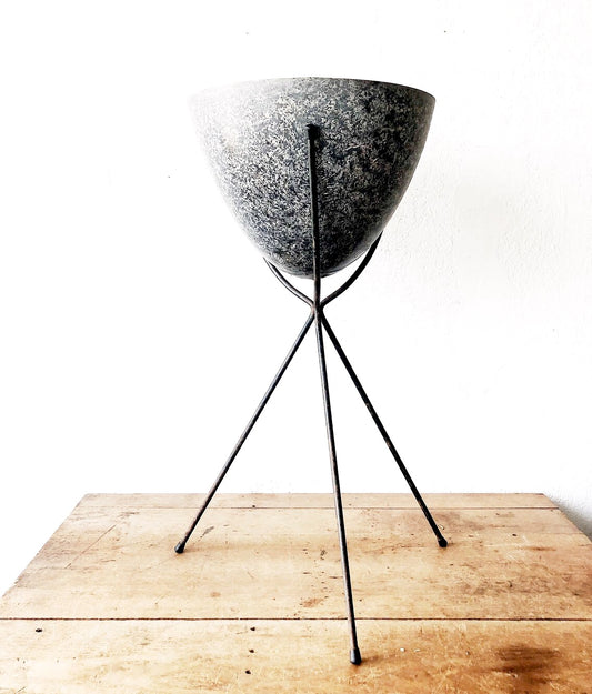 Mid Century Bullet Planter and Stand