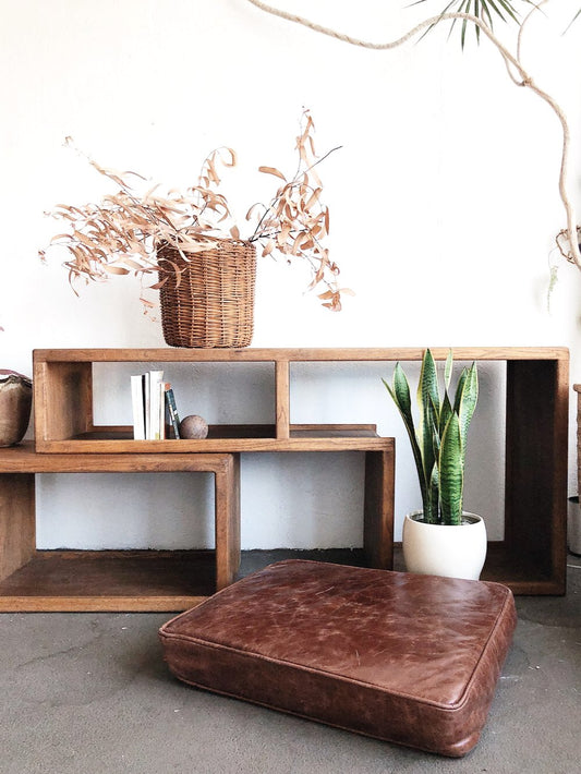 Vintage Leather Look Floor Cushion