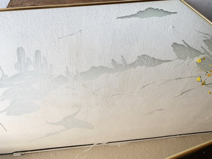 Vintage Etched Desert Landscape Mirror