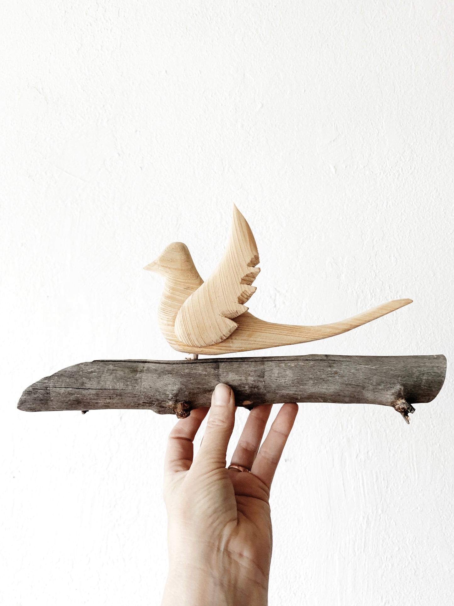 Hand Carved Wood Bird Sculpture 1974