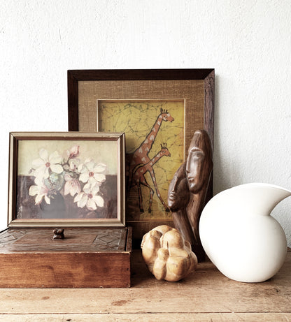 Mid Century Framed Batik Art